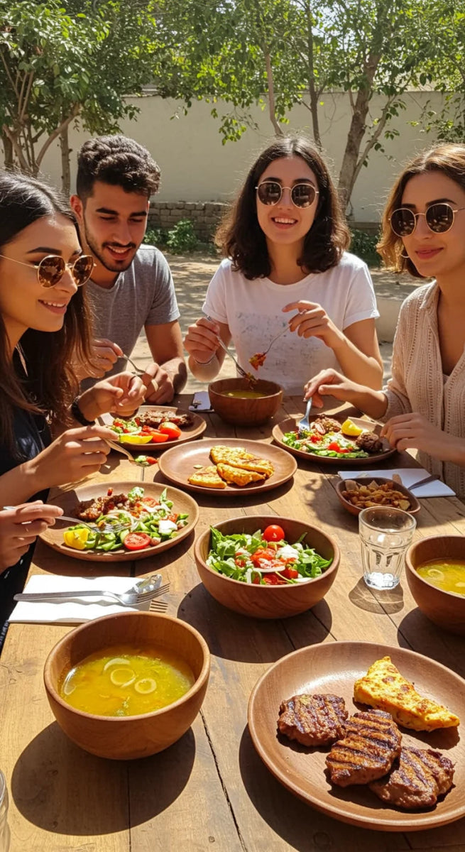 Set Dinner For 3 People From Wood Spider Natural