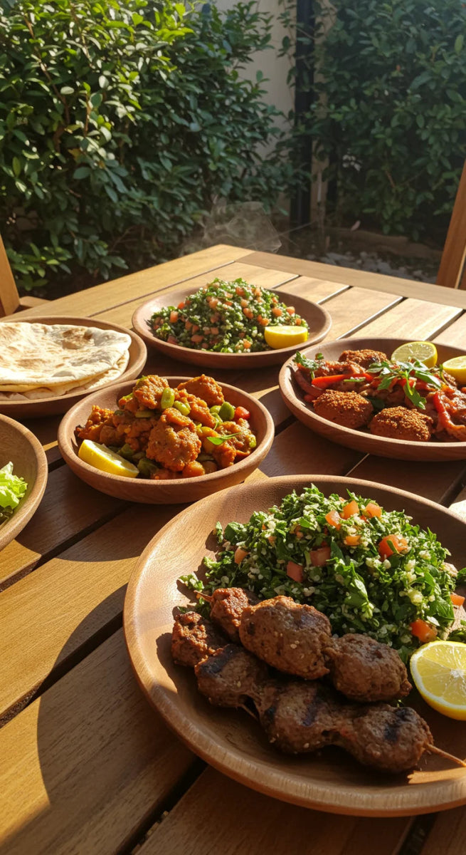Set Dinner For 3 People From Wood Spider Natural