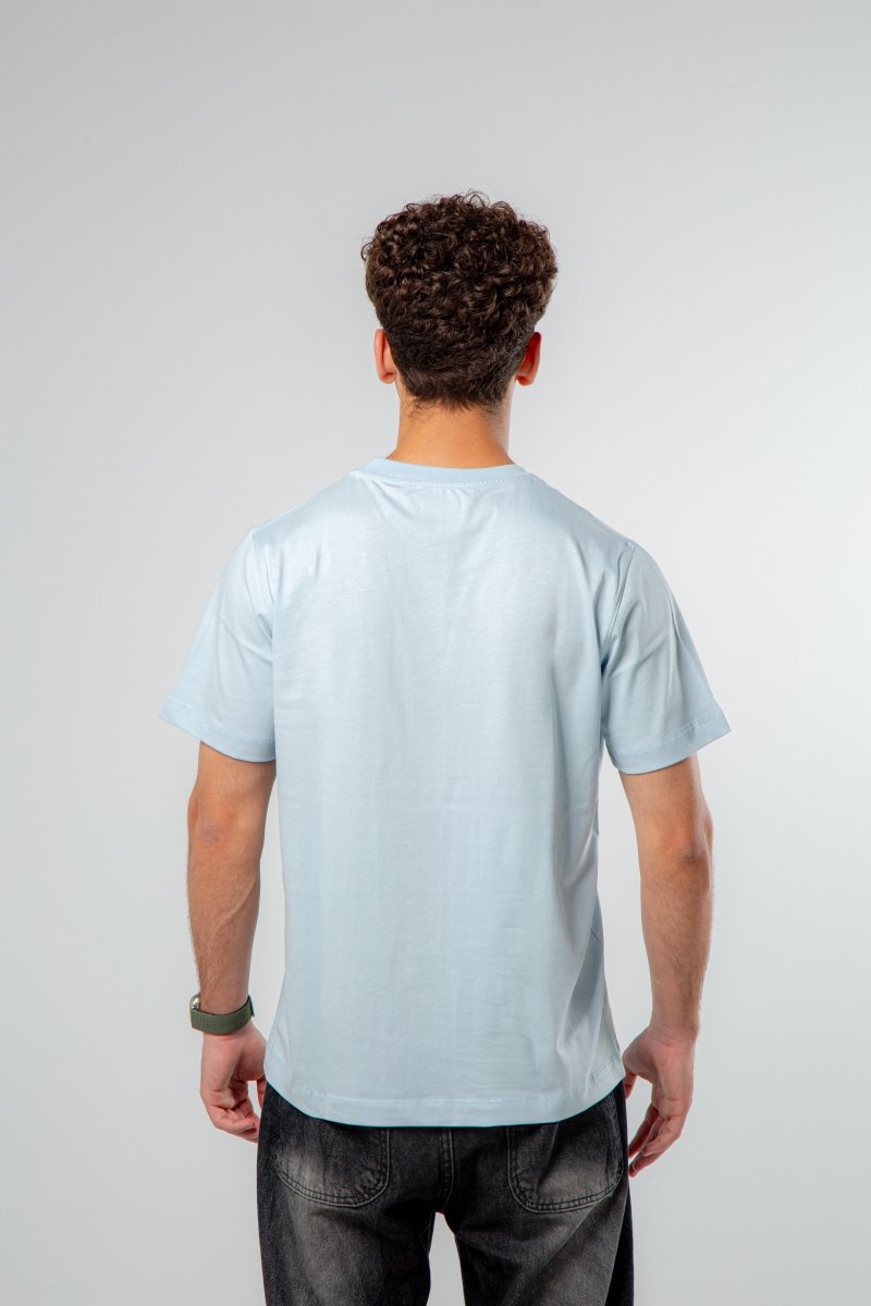 T-Shirt Men's Fit Ordinary Blue Light