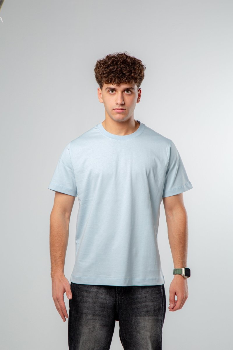 T-Shirt Men's Fit Ordinary Blue Light