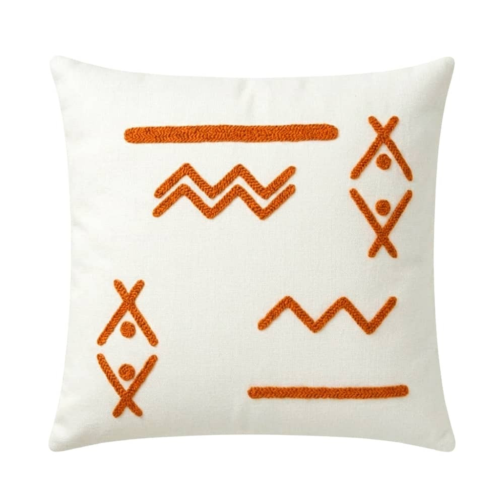Cushion Linen Donna White With Shapes Hand Made Size Colors