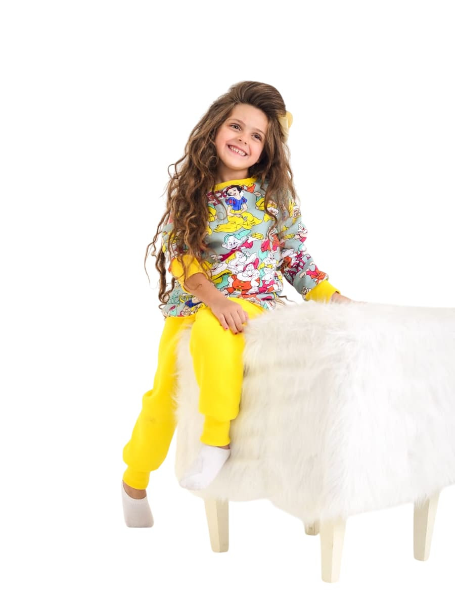 Pajamas Girls' Sleeveless Yellow – Cotton 100