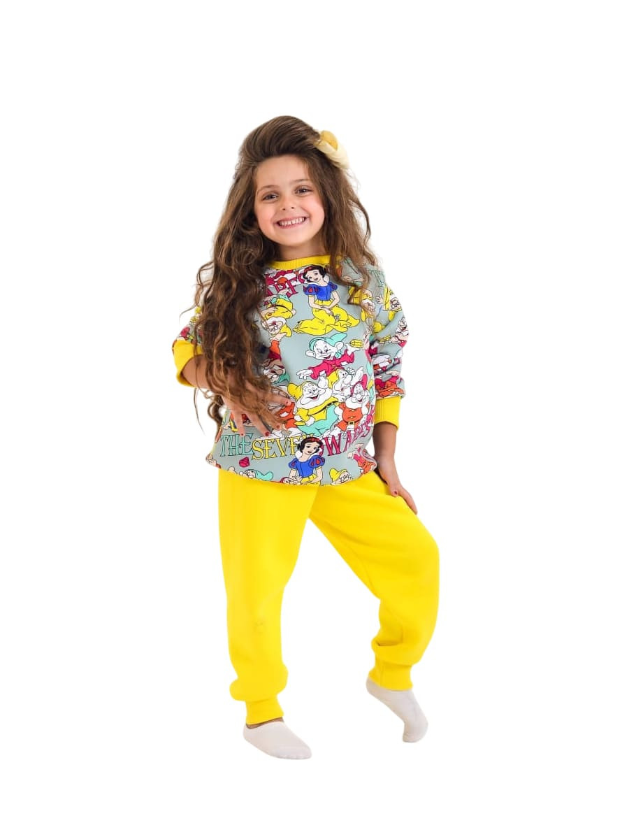 Pajamas Girls' Sleeveless Yellow – Cotton 100