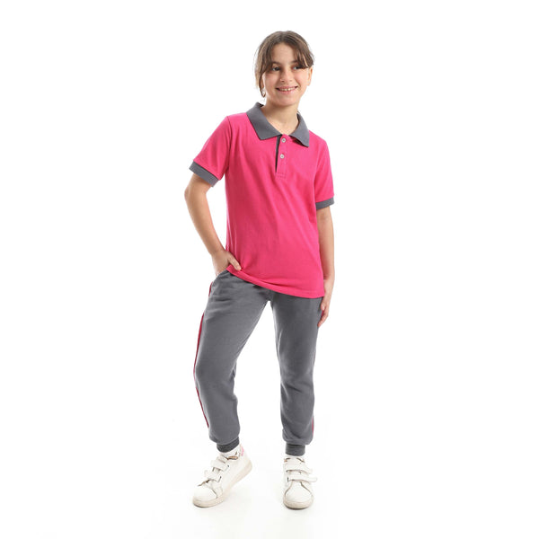 Children's polo and trouser set in a comfortable and modern fabric