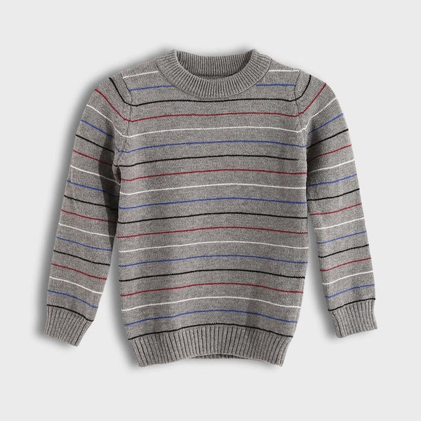 Children's striped crew neck pullover in multiple colors