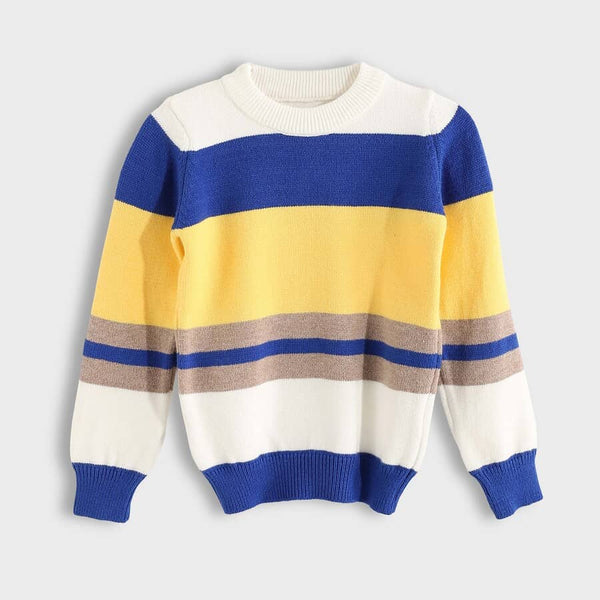 Children's crew neck pullover with a stylish buckle
