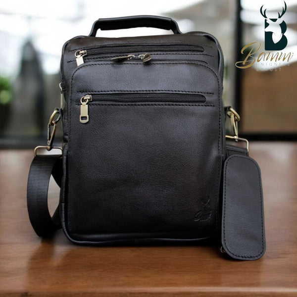 حقيبة جلد طبيعي للرجال كروس بودي