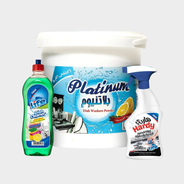 ثلاثي تنظيف المطبخ لتنظيف الأطباق والأسطح والموقد