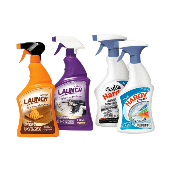 Multi-purpose cleaning set, 4-pack for surface cleaning