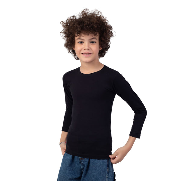 Boys' cotton lycra undershirt with long sleeves