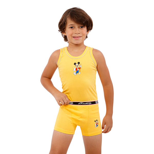 Boys' jumper and boxer shorts set, yellow