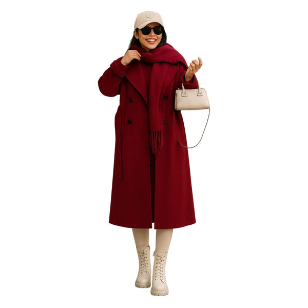 Women's wool coat in multiple colors for a sophisticated winter look