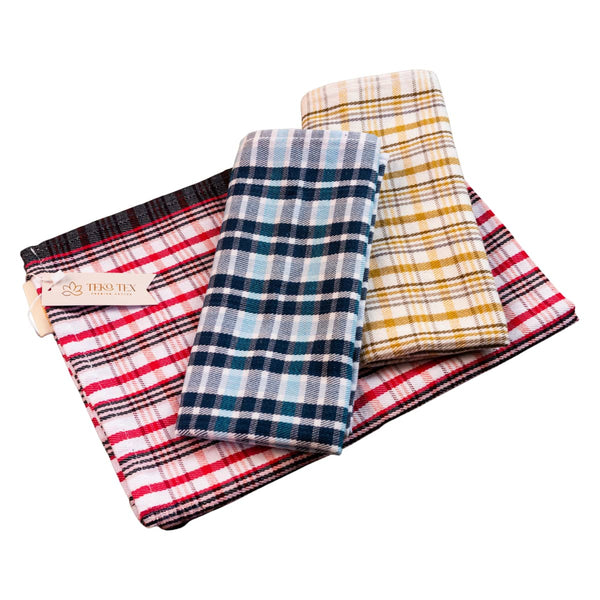 100% cotton 3-piece kitchen towel set, practical and stylish for everyday use