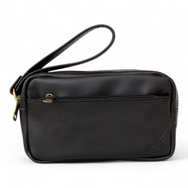 Men's genuine leather handbag, elegant design and classic color