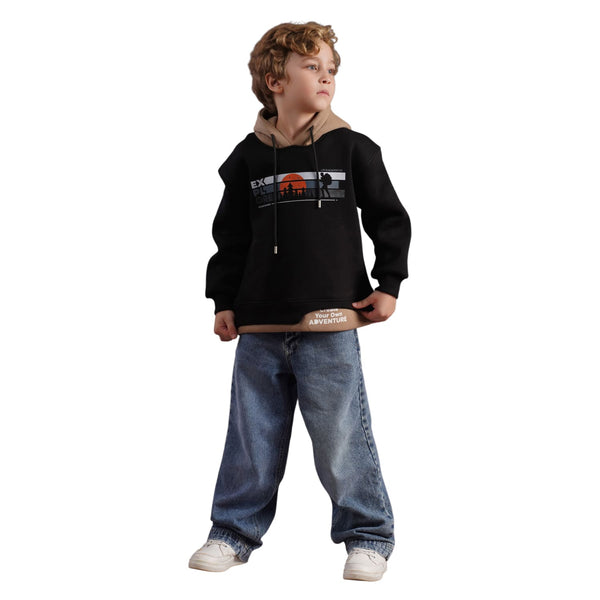 سويت شيرت أولادي شتوي هودي بطبعة مميزة و أسلوب عصرى