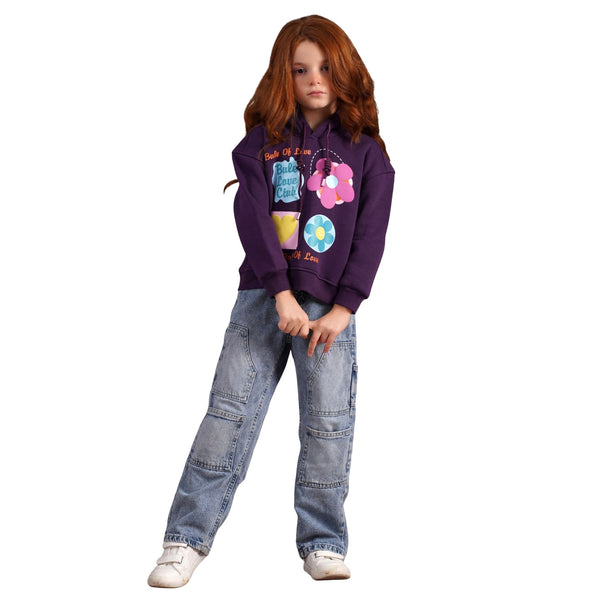 سويت شيرت بناتي هودي جودة عالية ومناسب للطقس البارد