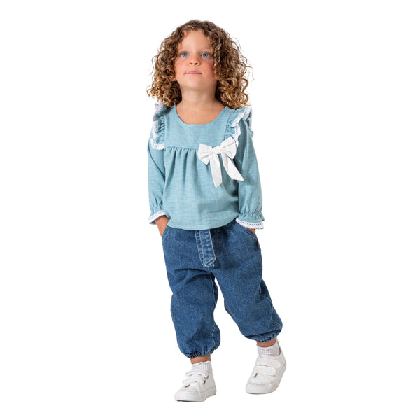 بلوزة كتان إسباني أنيقة للأطفال