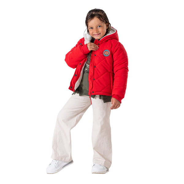 جاكيت مقاوم للماء مبطن بالفرو بناتي أنيق