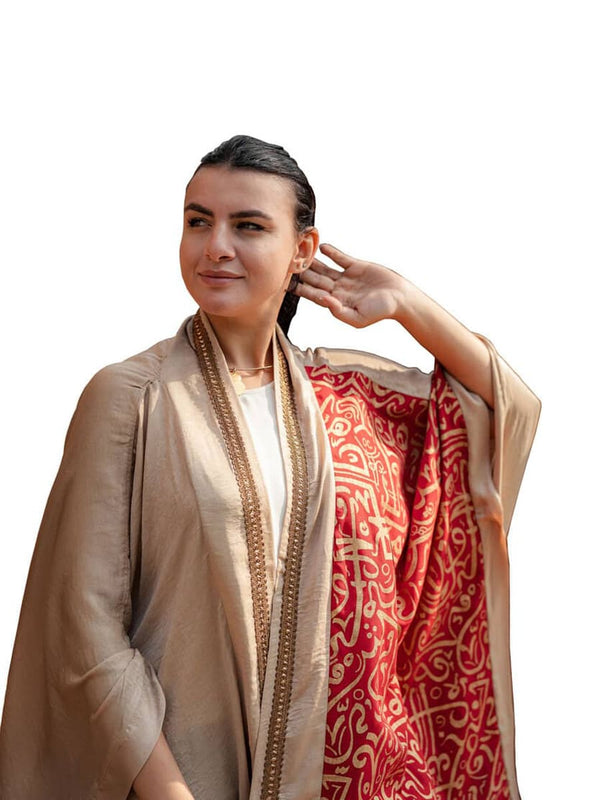 قفطان حريمي أنيق خامة ناعمة وتصميم انسيابي - SemCem