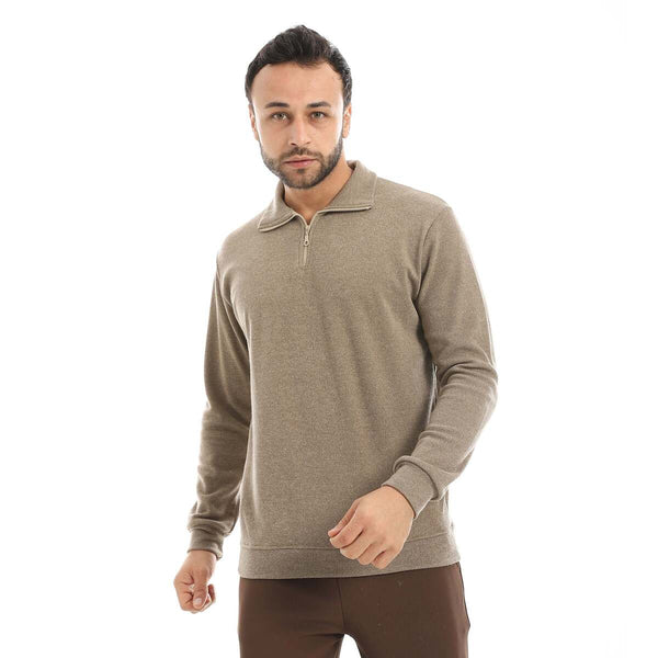 سويت شيرت فلافيل نصف سحاب بخامة قطن مريحة