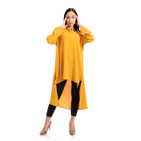 Women's tunic made of soft crepe with elegant buttons