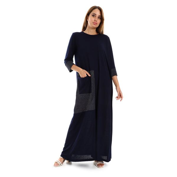 Cady women's dress with three-quarter sleeves