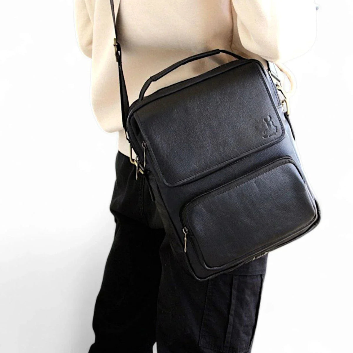 Genuine leather crossbody bag