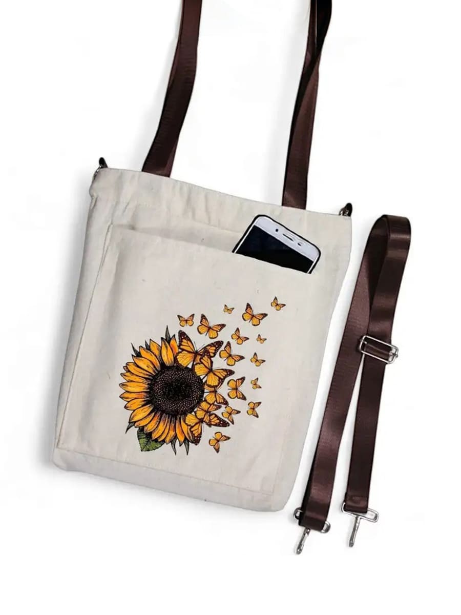 Bag Crossbody Brown In White With Bag Makeup