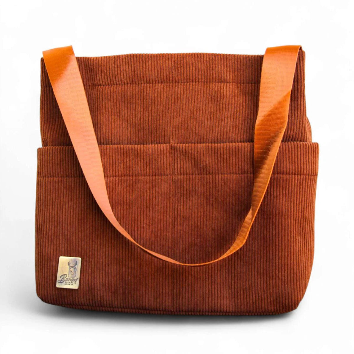 Corduroy Velvet Tote Bag for Women Double Handle Casual Shoulder Bag with Internal Pockets