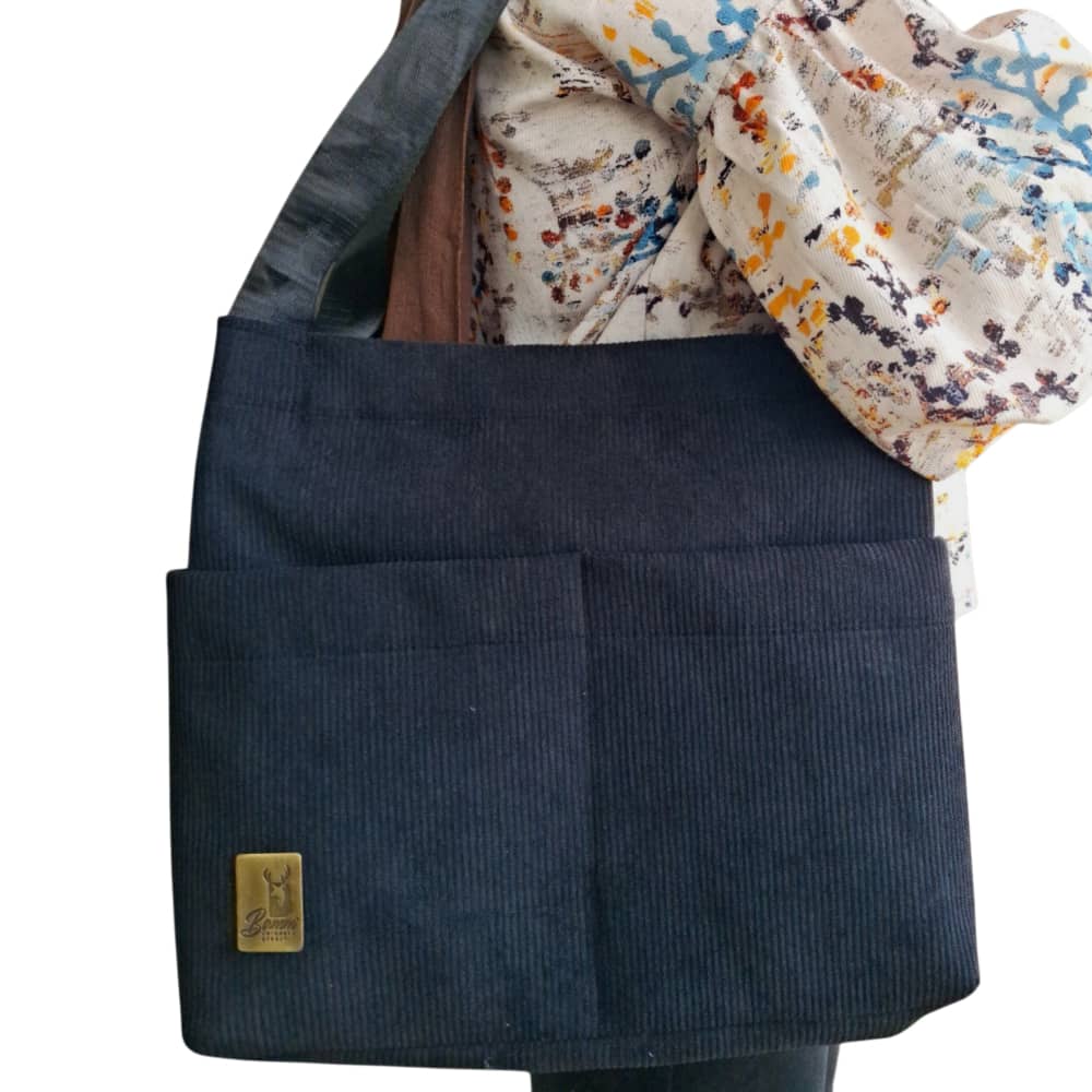 Corduroy Velvet Tote Bag for Women Double Handle Casual Shoulder Bag with Internal Pockets