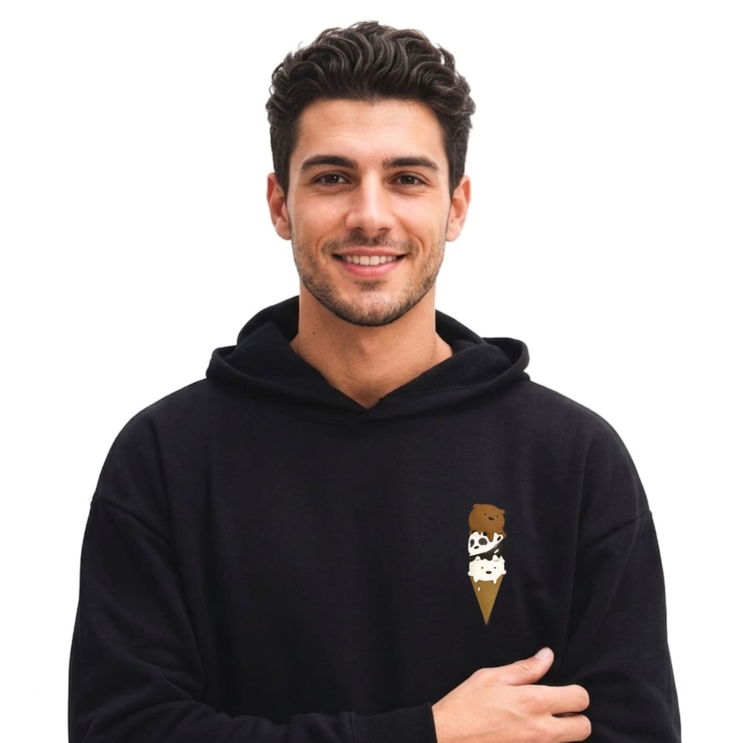 Sweatshirt Shirt Cream Panda From Cotton Egyptian Printed Modern