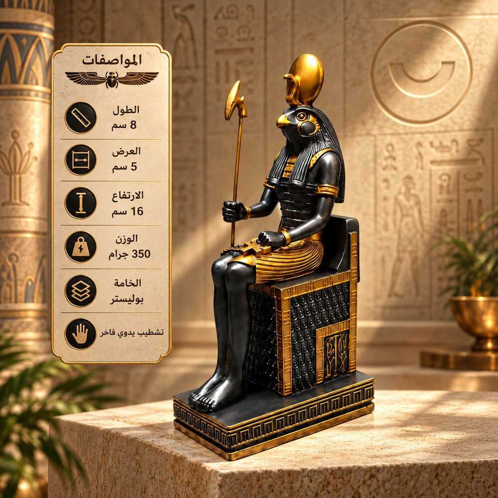 تمثال الملك حورس جالس – ديكور فرعوني فاخر