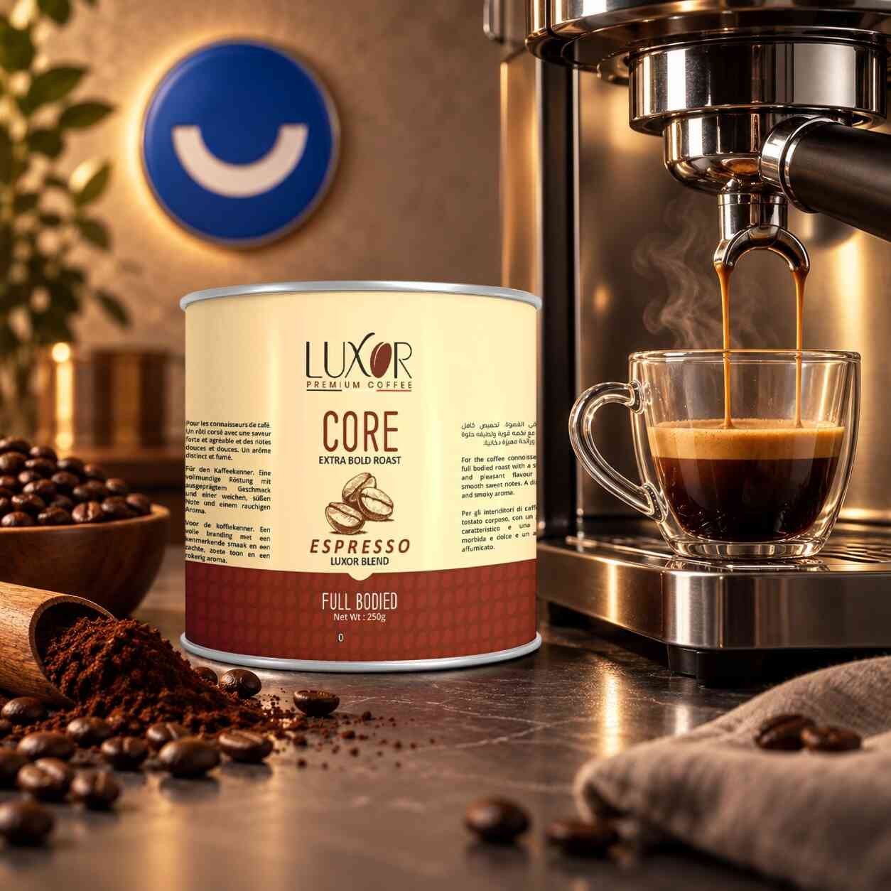 قهوه اسبريسو كور 100 % ارابيكا مطحونه عبوه 250 جم