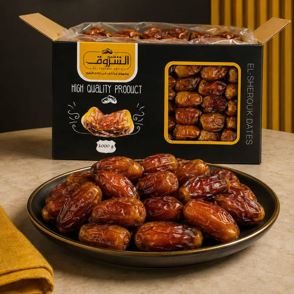 تمر نصف جاف بالنوي علبه 1 كيلو