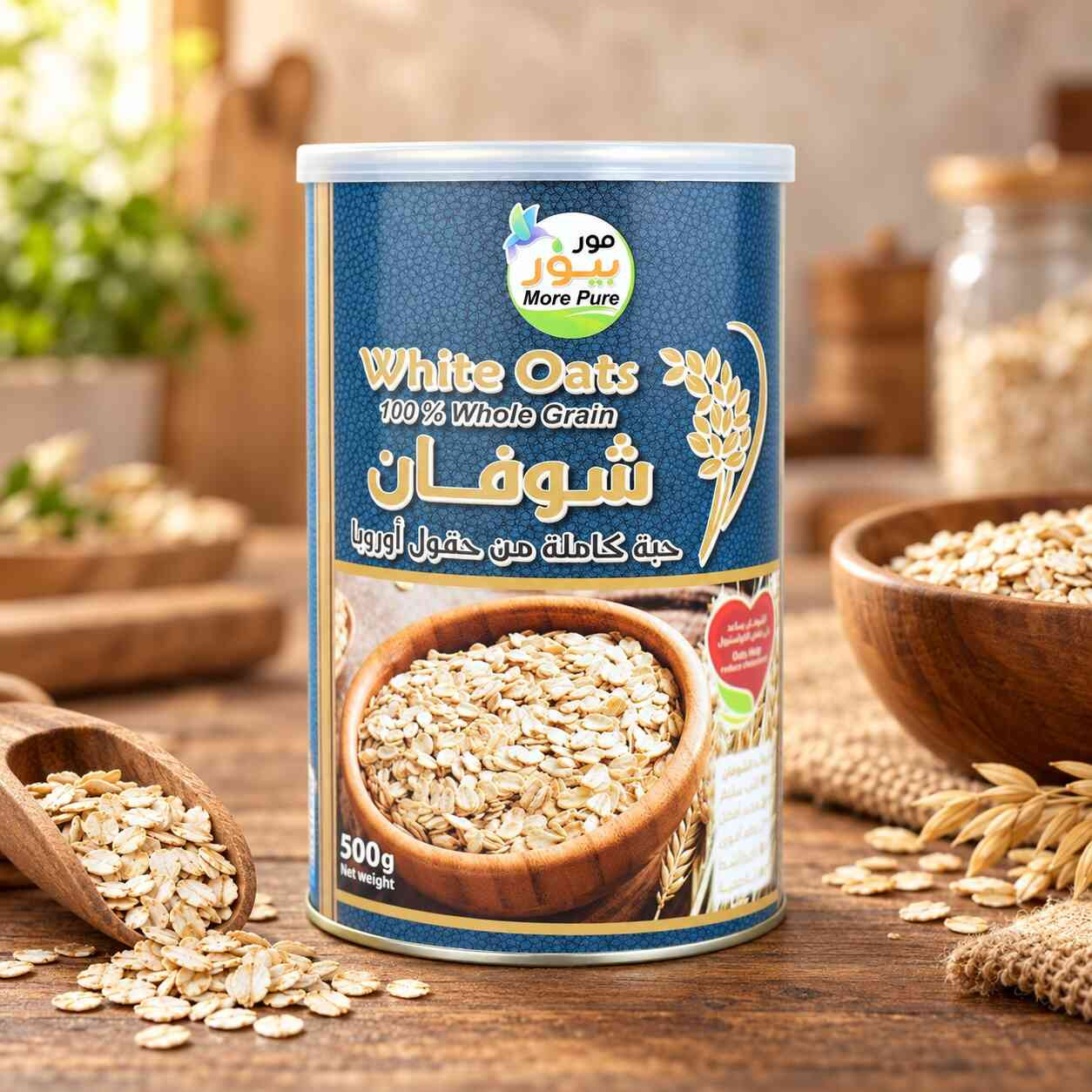 شوفان حبة كاملة عبوه دائرية 500 جرام