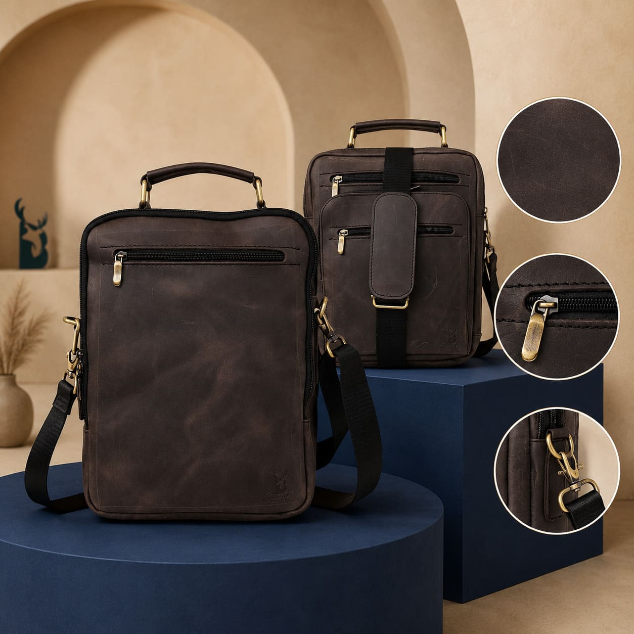 Arizona Men's Genuine Leather Crossbody Bag