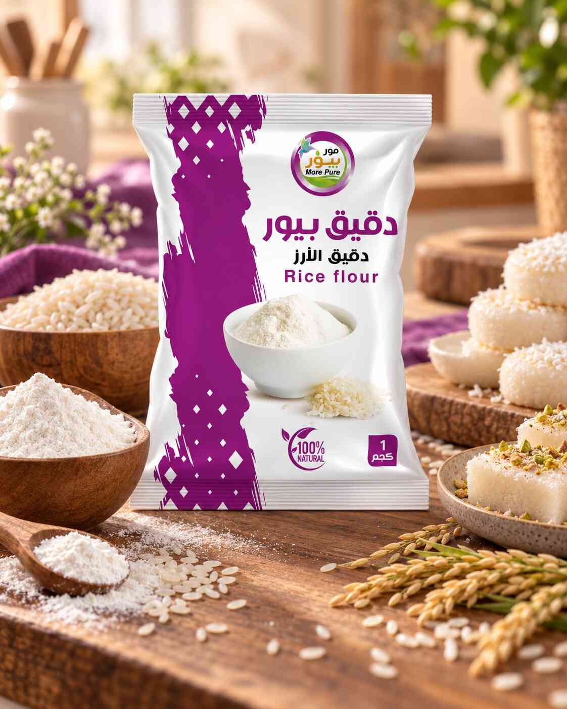 دقيق أرز مور بيور كيس 1 كجم