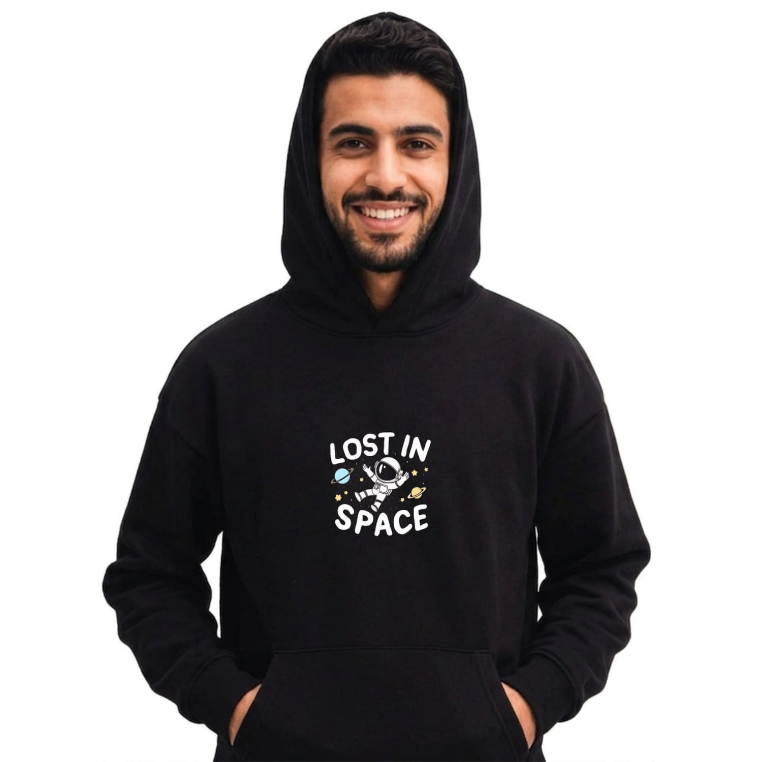 سويت شيرت لوست إن سبيس من القطن المصري بطباعة عصرية