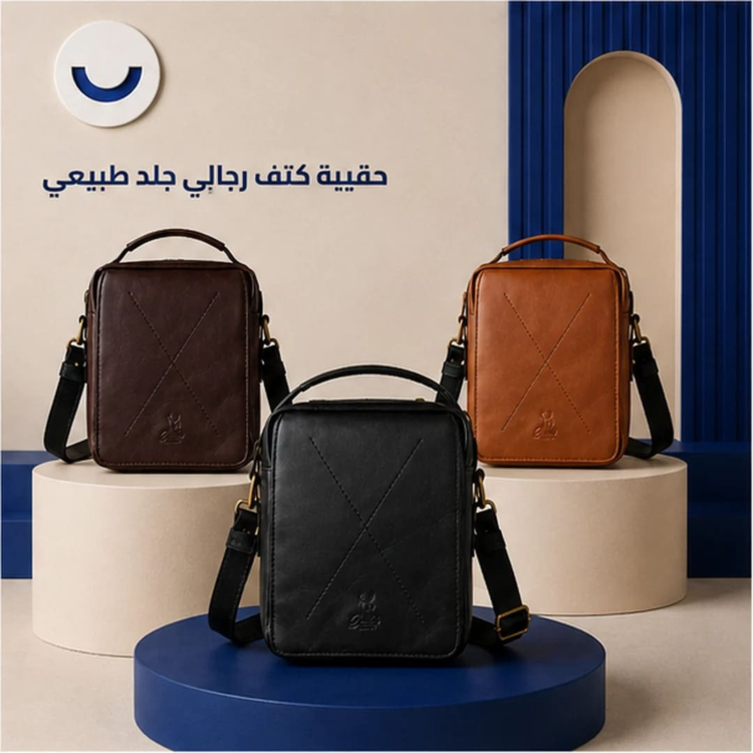 حقيبة كروس جلد طبيعي للرجال أنيقة