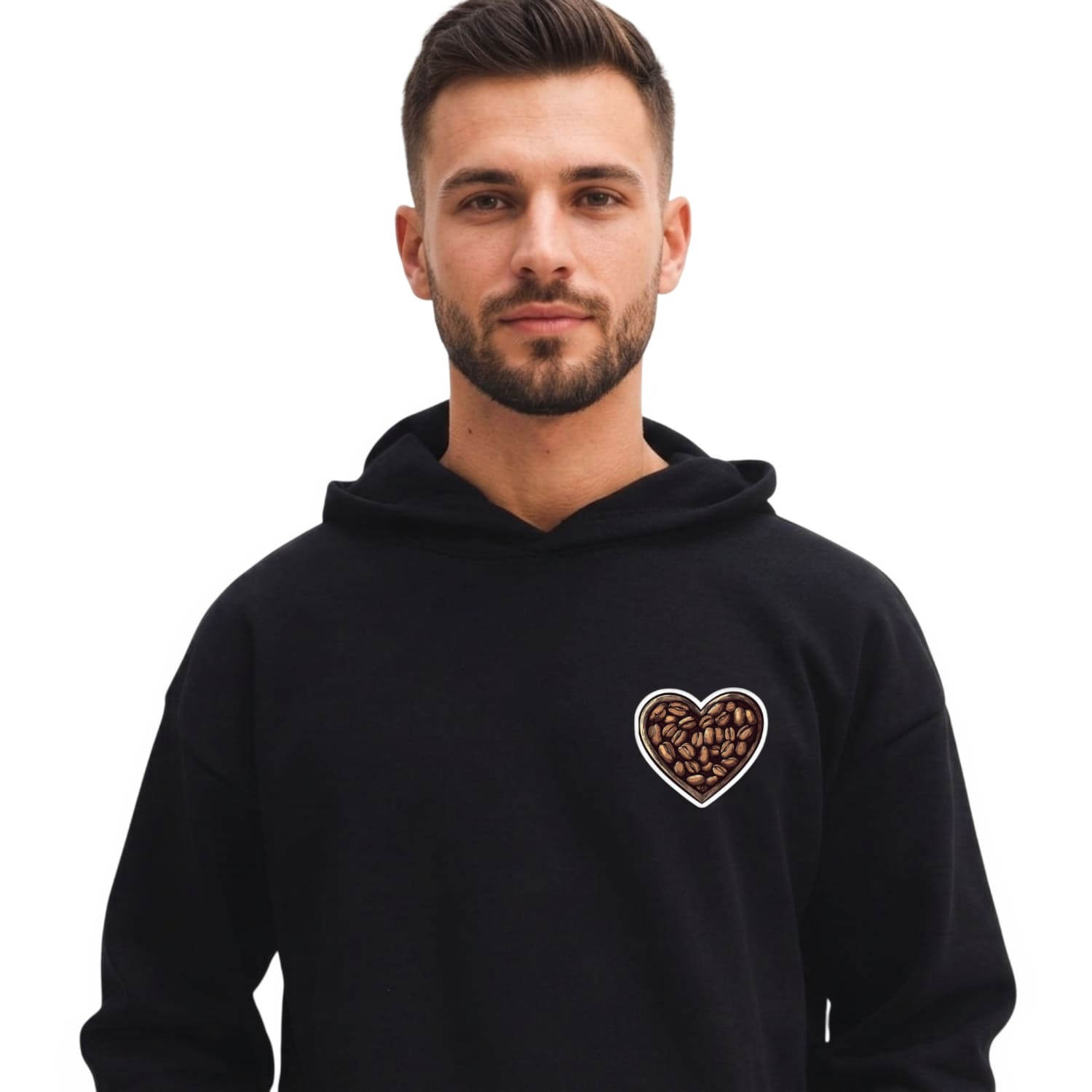 Sweatshirt Shirt Coffee Heart From Cotton Egyptian Printed Modern