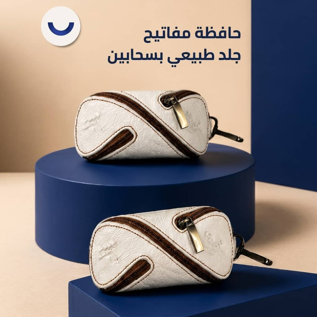 ميدالية مفاتيح جلد طبيعي