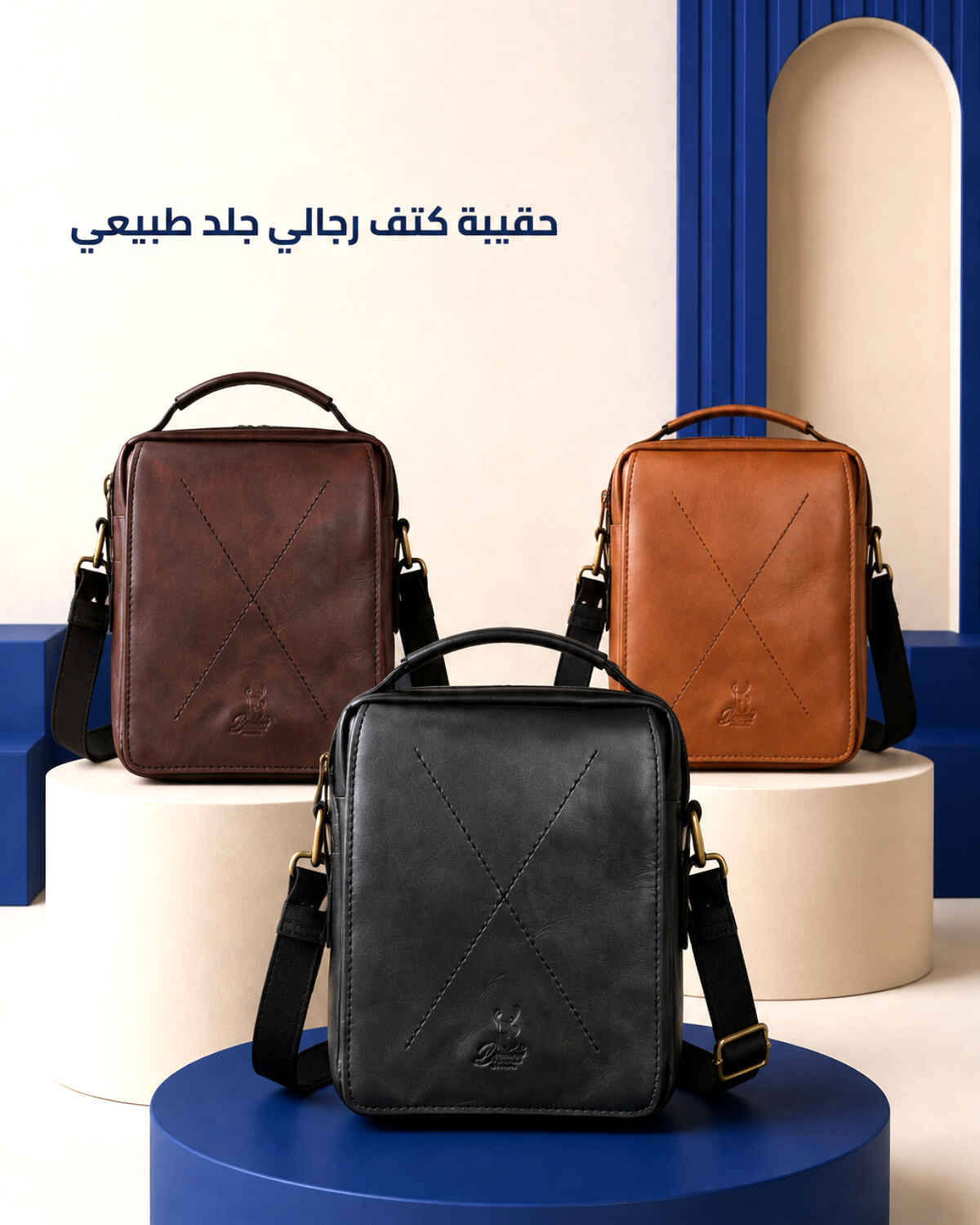 حقيبة كروس جلد طبيعي للرجال أنيقة