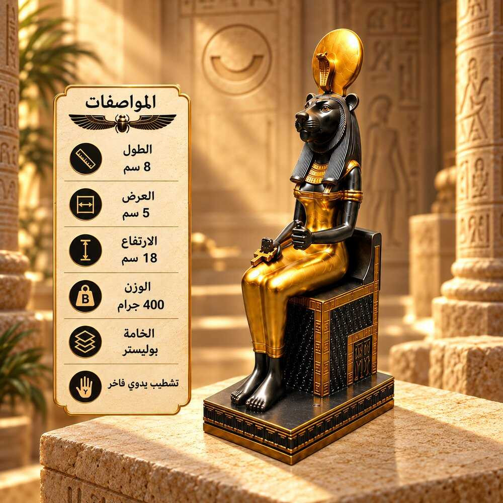 تمثال الملكة سخمت جالسة – ديكور فرعوني فاخر