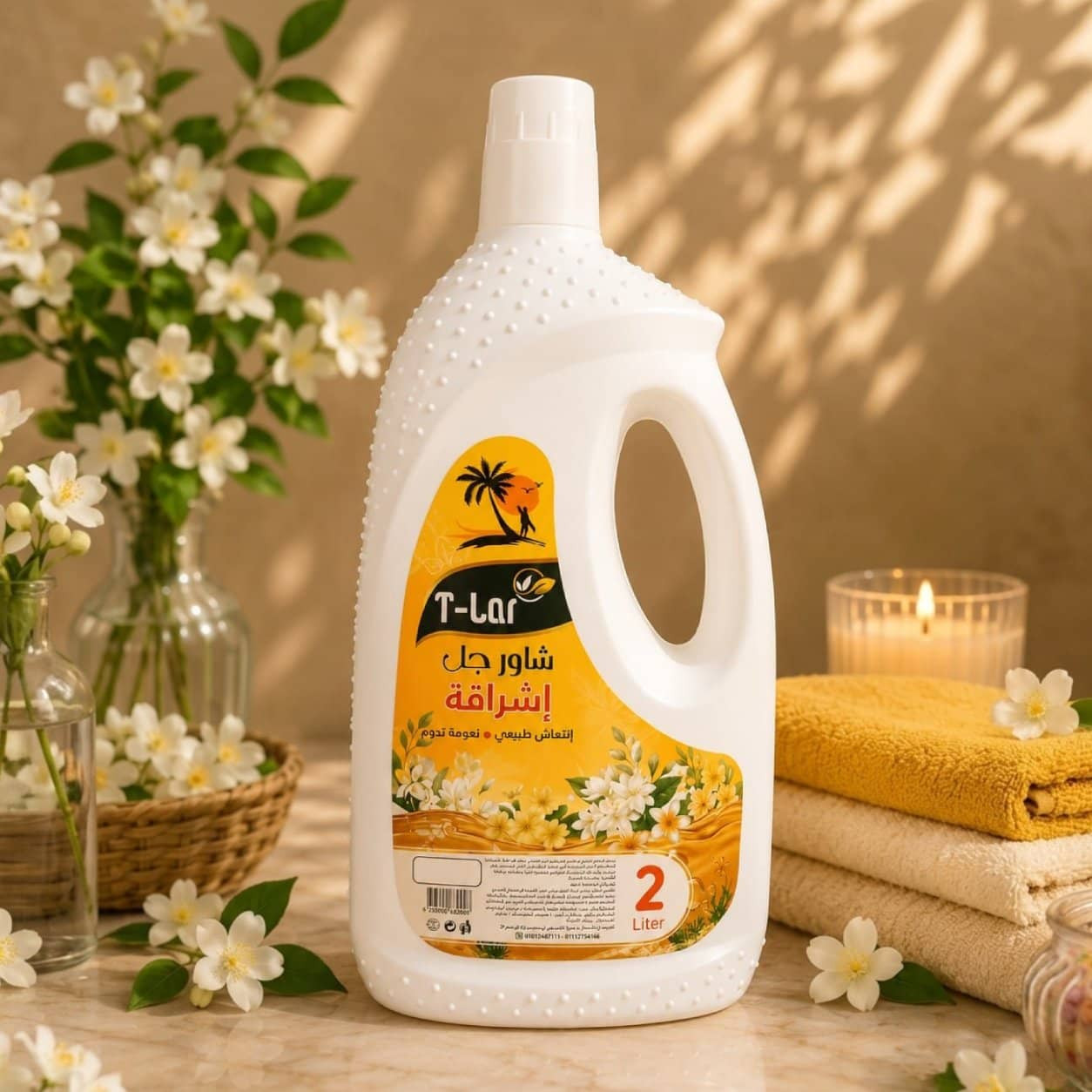 شاور جل تي لار أبيض 2 لتر، 8 عطور من دكتور كي