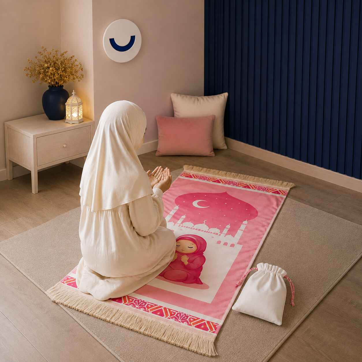 سجادة صلاة أطفال بينك