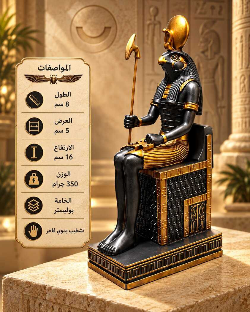 تمثال الملك حورس جالس – ديكور فرعوني فاخر