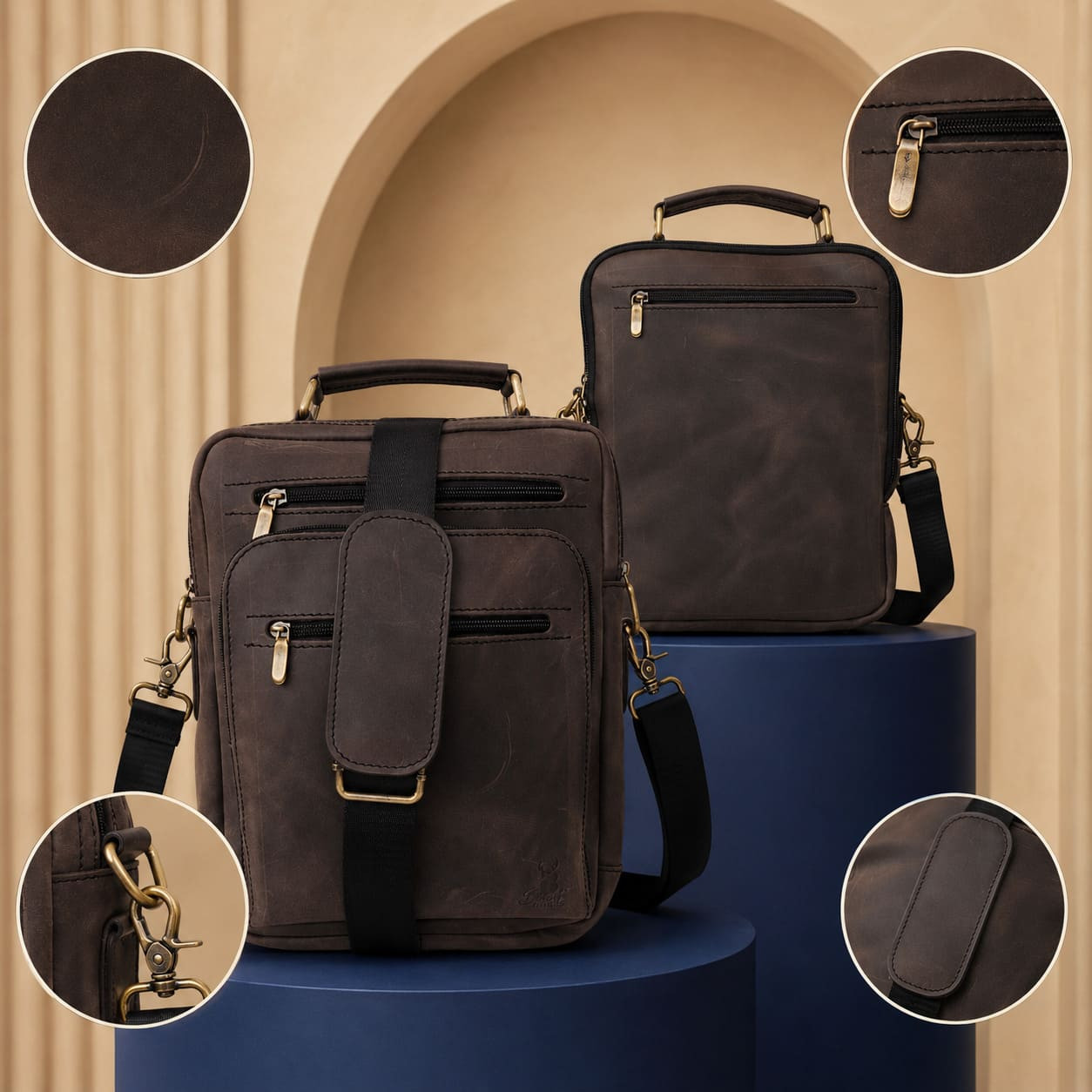 Arizona Men's Genuine Leather Crossbody Bag
