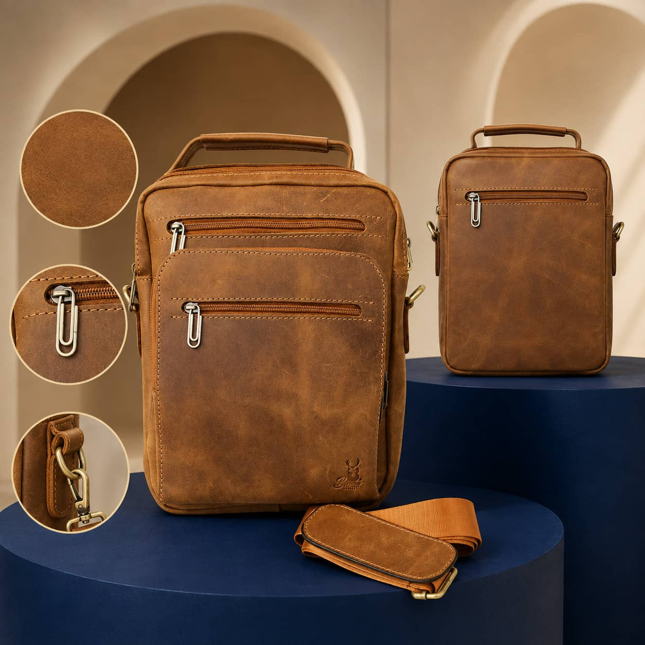 Arizona Men's Genuine Leather Crossbody Bag