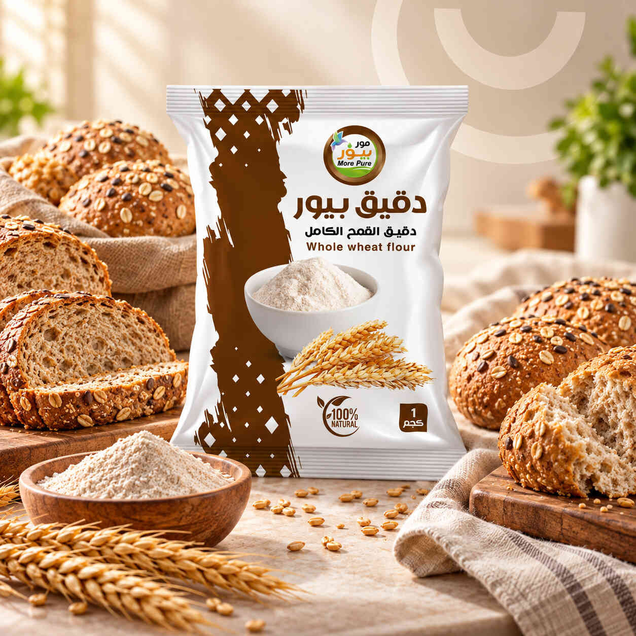 دقيق القمح الكامل كيس 1 كجم