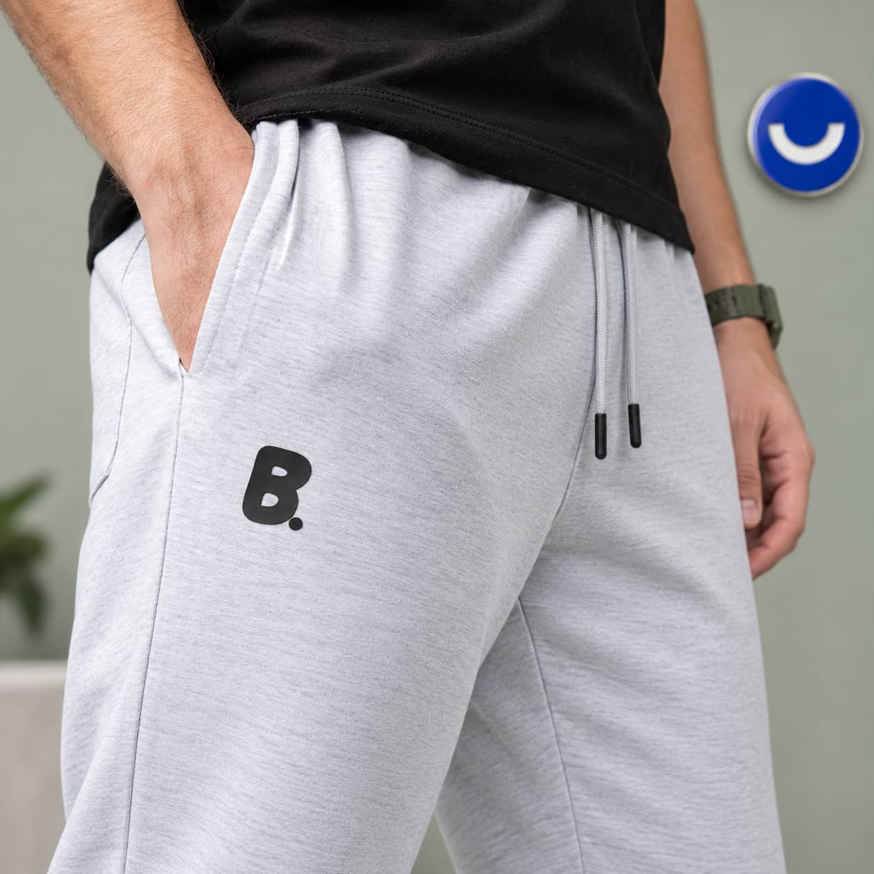 REGULAR FIT JOGGER WAIST PANTS - Ice Gray